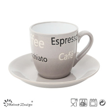 Gris claro Color 3 oz Taza y platillo de Espresso